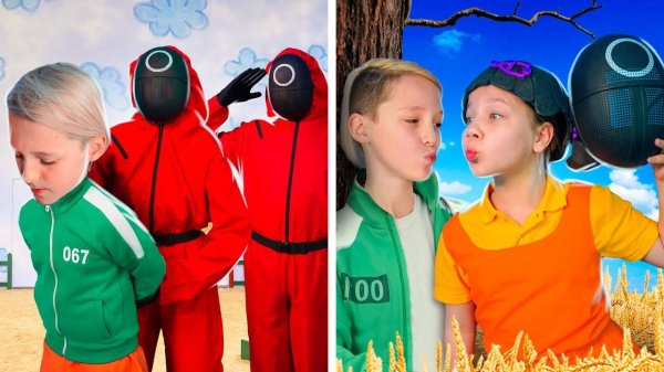 Squid game doll meets Cat Noir! Funny moments!