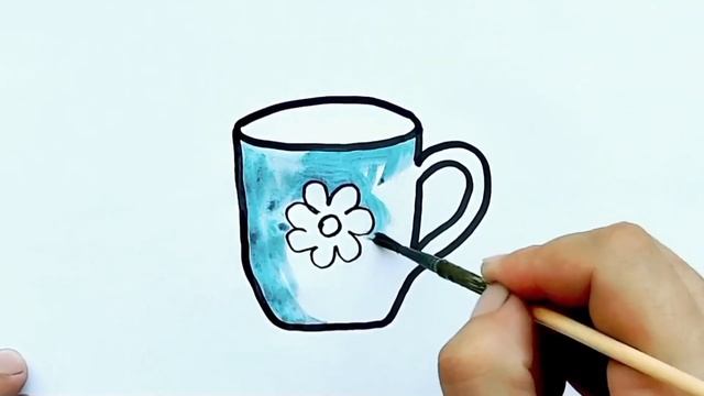 HOW TO DRAW A COFFEE CUP, DRAW CUTE THINGS смотреть онлайн