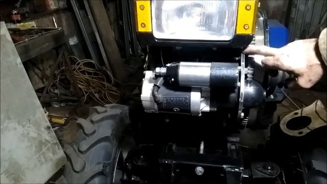 Установка  Электростартера на мотоблок мототрактор .