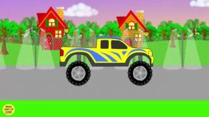 Развивающие мультики про машинки. Машинки: Монстр-трак, цвета, фигуры и цифры
