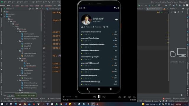 Github App, The MVVM arch using Coroutine, Daggar, and Android Jetpack. смотреть онлайн