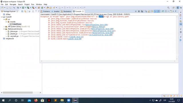 Solución de error Java3D con librería cargada (no j3dcore-ogl in java.library.path) смотреть онлайн