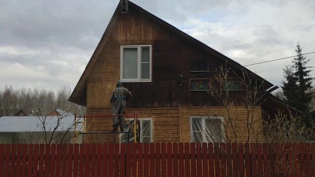 пескоструйная очистка деревянного дома( брус) смотреть онлайн