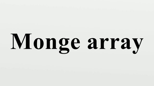 Monge array смотреть онлайн