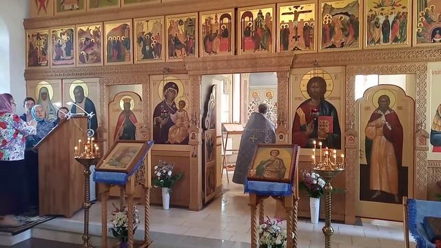 Литургия в храме Димитрия Солунского в селе Дуброво. смотреть онлайн
