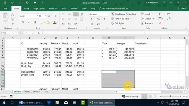 Microsoft Excel 2019: Transpose Data смотреть онлайн