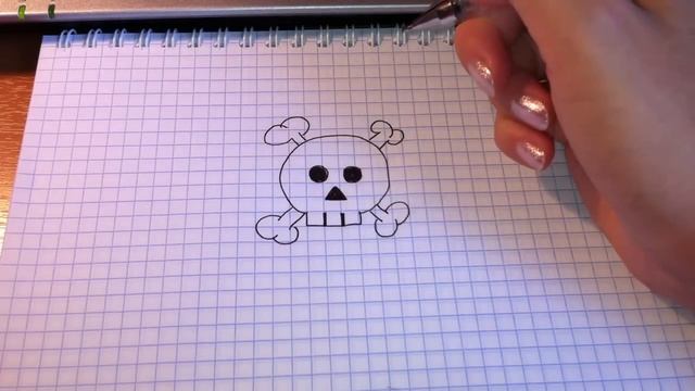 Простые рисунки #44. Самый простой способ нарисовать череп. / Skull смотреть онлайн