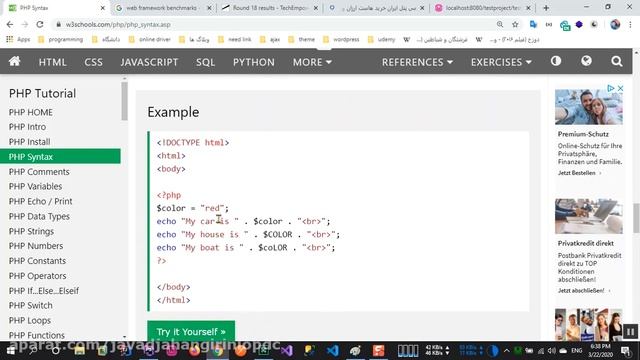 023 PHP Syntax شکل دستورات زبان برنامه نویسی php смотреть онлайн