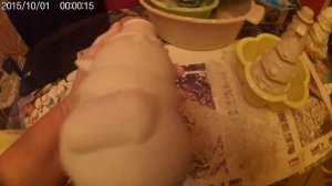 КАК СДЕЛАТЬ КОПИЛКИ ИЗ ГИПСА  ,РЕМОНТ  ДЕДА МОРОЗА