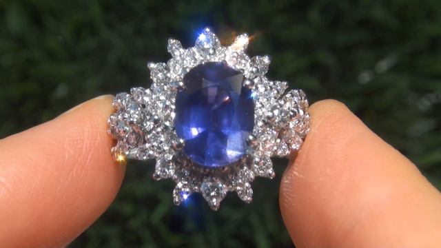 GIA Certified UNHEATED Natural VS1 Color Change Sapphire and Diamond PLATINUM Ring - C862 смотреть онлайн