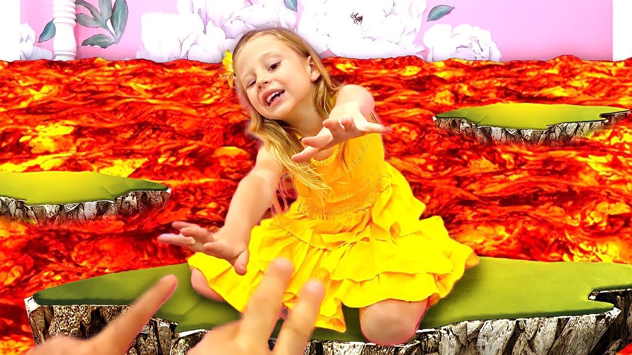 Пол это лава история от Насти и папы. Видео для детей