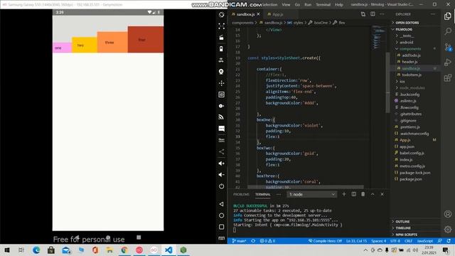REACT NATİVE İLE MOBİL UYGULAMA GELİŞTİRME ÖĞRENİYORUM #11 - Flexbox Kullanımı смотреть онлайн