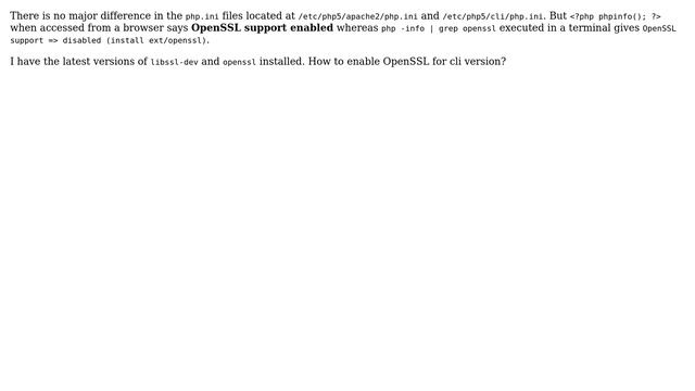How to enable OpenSSL for PHP Cli? смотреть онлайн