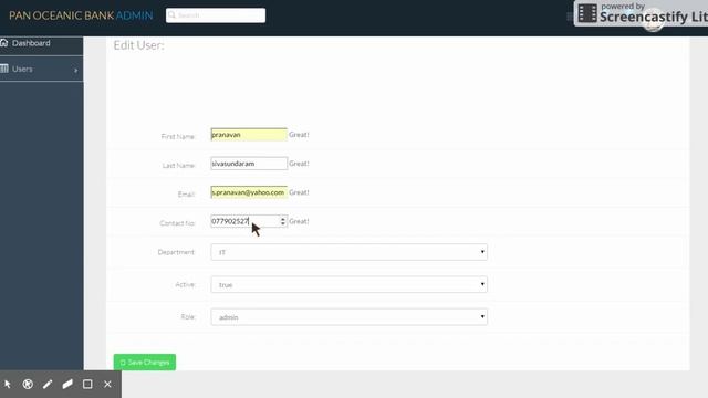 Form validation,Data update Using Angular JS,JavaEE(Spring),Mysql for Pan Oceanic Bank смотреть онлайн