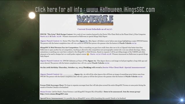 iKingsSGC All Hallows Eve Events 2013! (Prizes, Contests, Feature Sneak Peeks & Huge Announcments!) смотреть онлайн