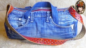 Новая сумка из старых джинсов. Джинсовая сумка из ничего.mp4