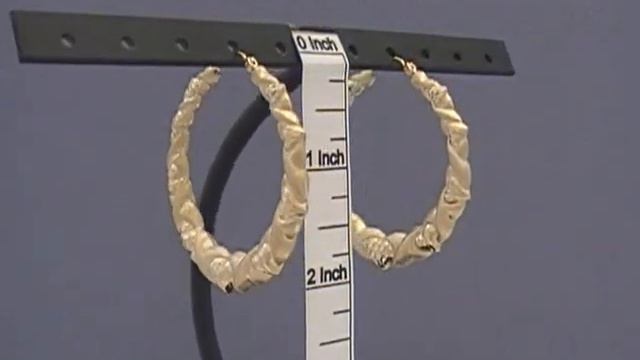10K Gold Round Hoop Earrings 1 7/8 Inch Hip Hop Jewelry смотреть онлайн