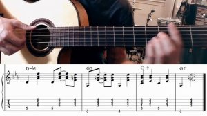 Easy Bossa Nova Jazz Guitar Lesson: Blue Bossa (melody & chords) w/ TABs