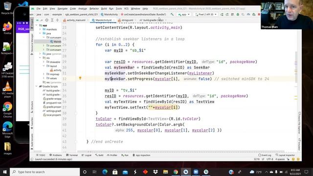 Android Kotlin App: Three Seekbars choosing RGB Color -- Uses Parent-Child Relationship смотреть онлайн