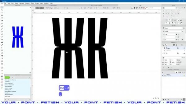 Part 04: Cyrillic capital letters from A to Я - Making a font in FontLab 7