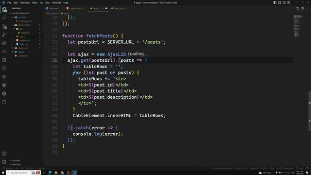 64. Implement the Fetch API Get Request to retrieve the posts using callback function - AJAX смотреть онлайн
