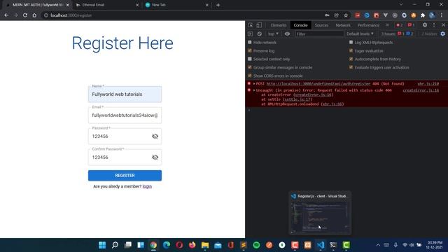 MERN JWT Authentication System | Part 16:- Connect backend and frontend part 1 смотреть онлайн