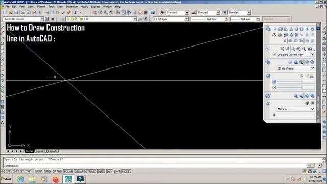How to draw construction lines in Autocad | Auto cad Basic | Created By Malkaण Bros & team (English смотреть онлайн