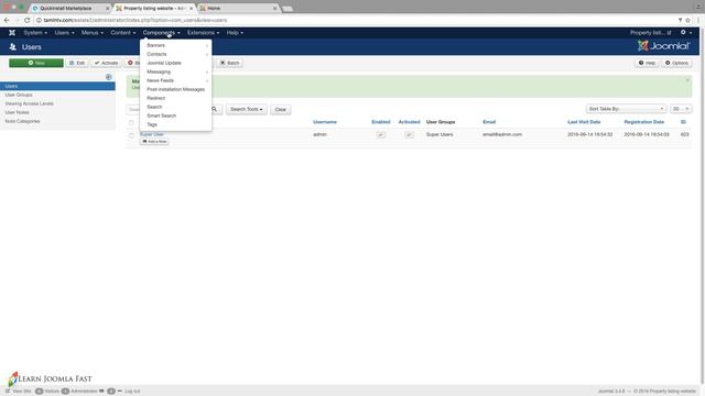 8. Build a Real Estate Website With Joomla - backend overview смотреть онлайн