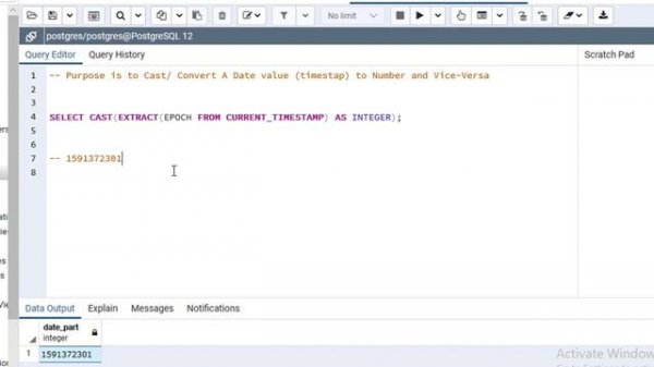 How To Convert Date Timestamp Value To Numeric And Numeric To Timestamp In PostgreSQL Using pgAdmin