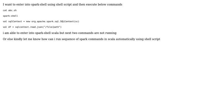 How to run sequence of spark command through bash? смотреть онлайн