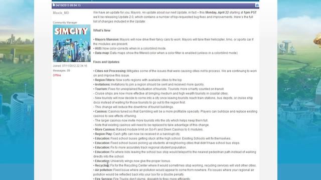 ►Sim City - Patch 2.0 Discussion смотреть онлайн