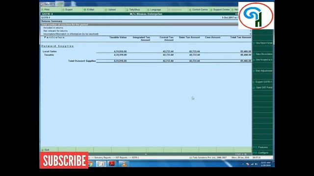 GSTR1: 4, How to create & upload Json file from Tally ERP 9 to GST Portal in HINDI смотреть онлайн
