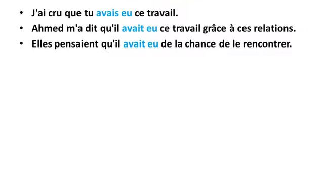 conjugaison du verbe avoir au plus-que -parfait :تصريف فعل الملكية في الماضي التام او المستمر смотреть онлайн