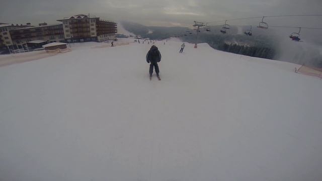 Тест камеры GoPro Hero 3 + (С плюсом )))). Первый день на лыжах. смотреть онлайн