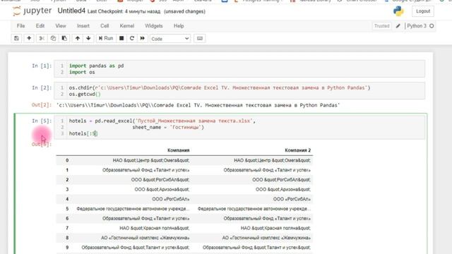 Python Практический. Множественная замена текста с Pandas смотреть онлайн