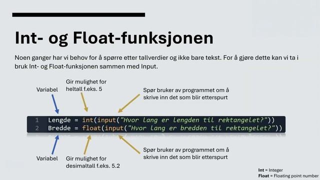 5. Programmering - Python: Input-funksjonen (Int og Float) смотреть онлайн