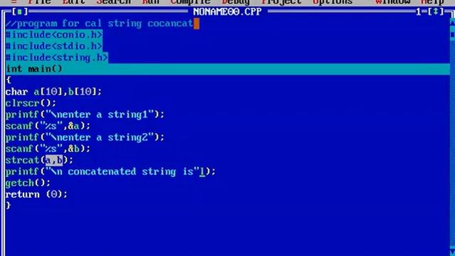 concatenate two strings using string function in c смотреть онлайн
