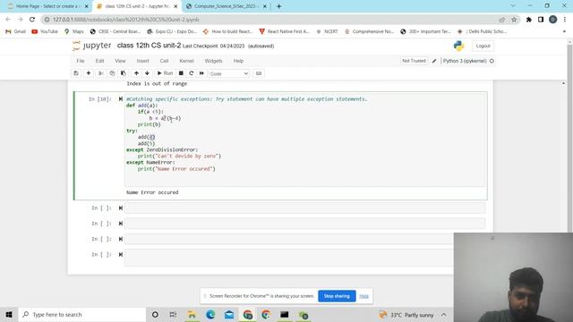 Class 12th Unit 1(VIII)|Exception handling in python | finally keyword смотреть онлайн