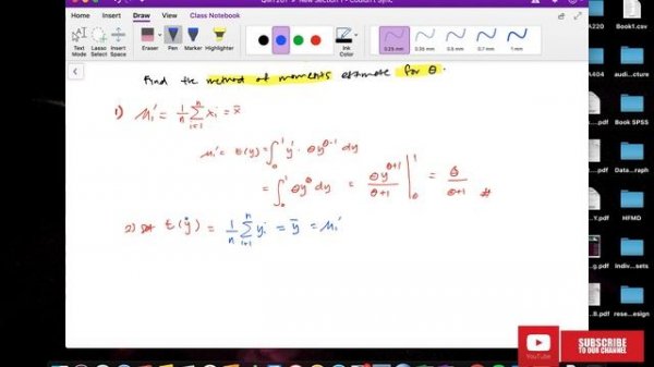 Example on finding Estimator using Method of Moments