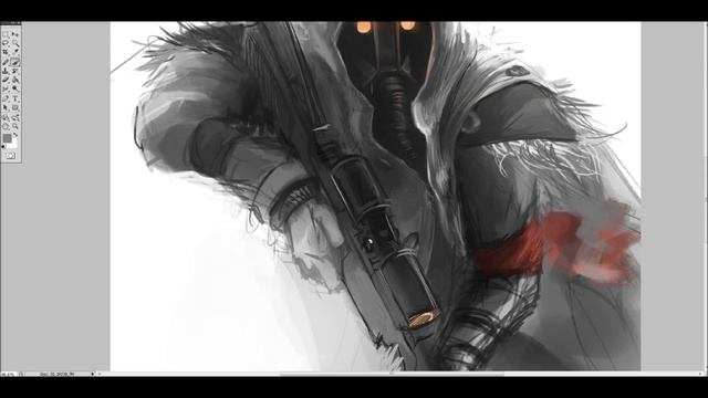 Timelapse Digital Painting - Helghast Scout (with annotations!) смотреть онлайн