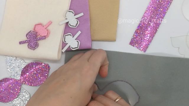 Блестящий бантик бабочка, бантик из фетра, рукоделие, заколка, повязка смотреть онлайн