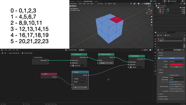 Batch selection of subdivided faces (Geometry Nodes, Blender) смотреть онлайн