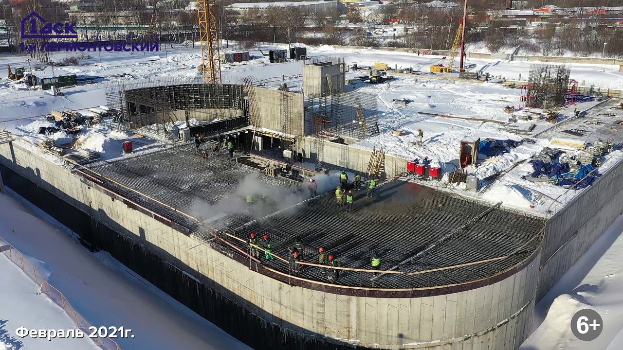 ЖК "Первый Лермонтовский" с высоты птичьего полета (март 2021) смотреть онлайн