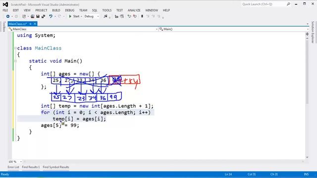 C# Array Resize смотреть онлайн