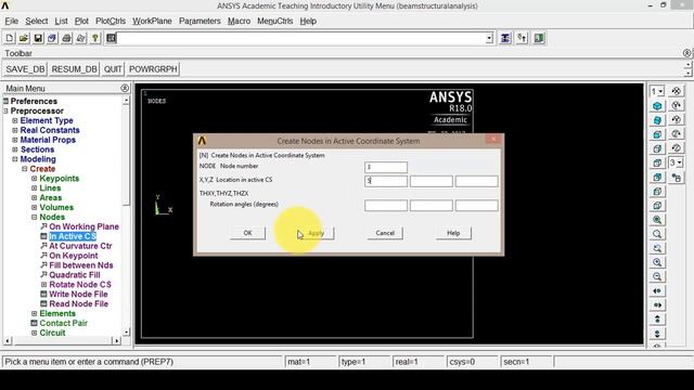 Beam structural analysis in ANSYS APDL смотреть онлайн