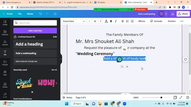 How to create Invitation card on Canva?... Canva pr wedding invitation card kese bnai? #invitation смотреть онлайн