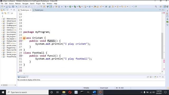 How multiple inheritance is possible in Java? | Through class or interface | complete program смотреть онлайн