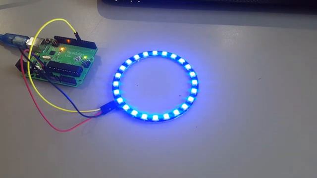 Testing 24-bit RGB LED NeoPixel Ring With Arduino