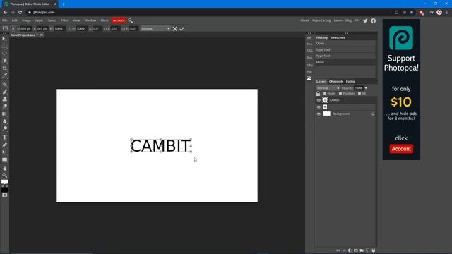 How to ROTATE text in Photopea! смотреть онлайн