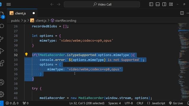 Start and Stop Call Recording in Video Call App using WebRTC Node JS #24 смотреть онлайн